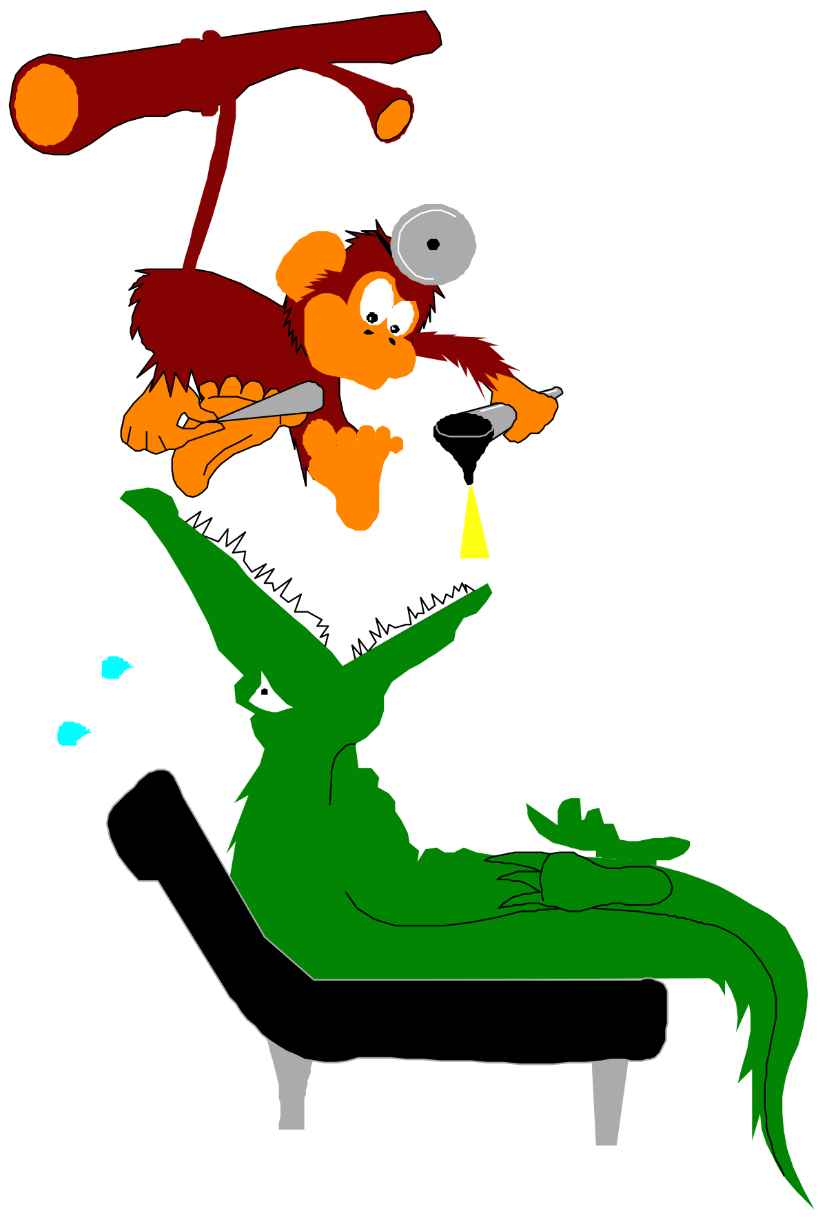 Dinosaur Ride Clipart: Cartoon Man on a Dino Adventure