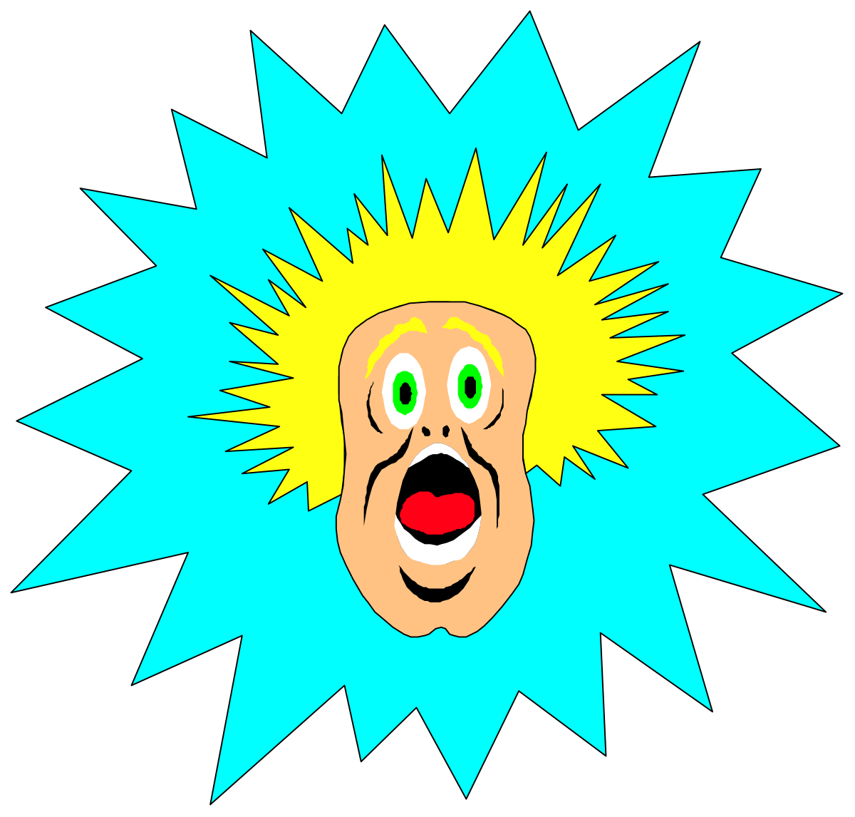 Cartoon Character with Yellow Hair and Green Eyes - Fun Clipart for All Occasions