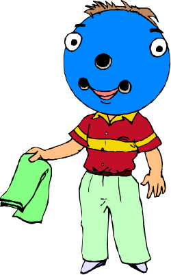 Cartoon Character with Green Bag Clipart - Fun and Versatile Illustrations