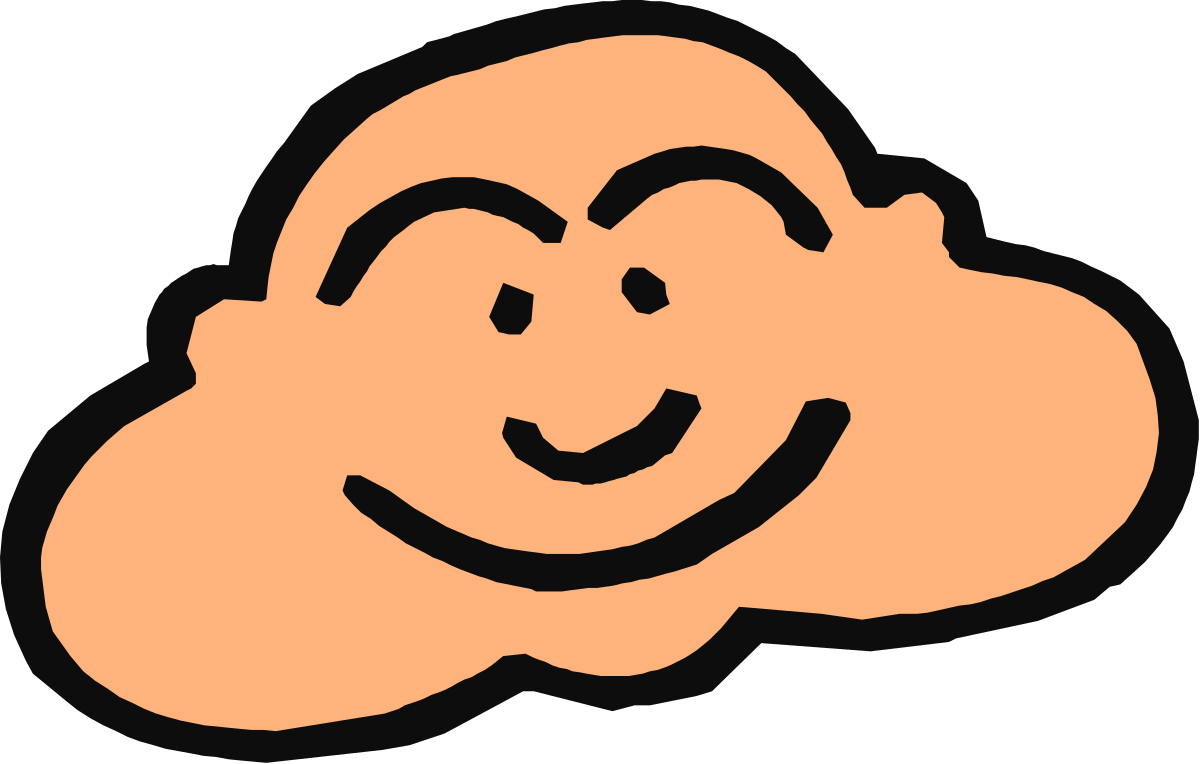 Smiling Cloud Clipart: Adorable and Cheerful Weather Illustration