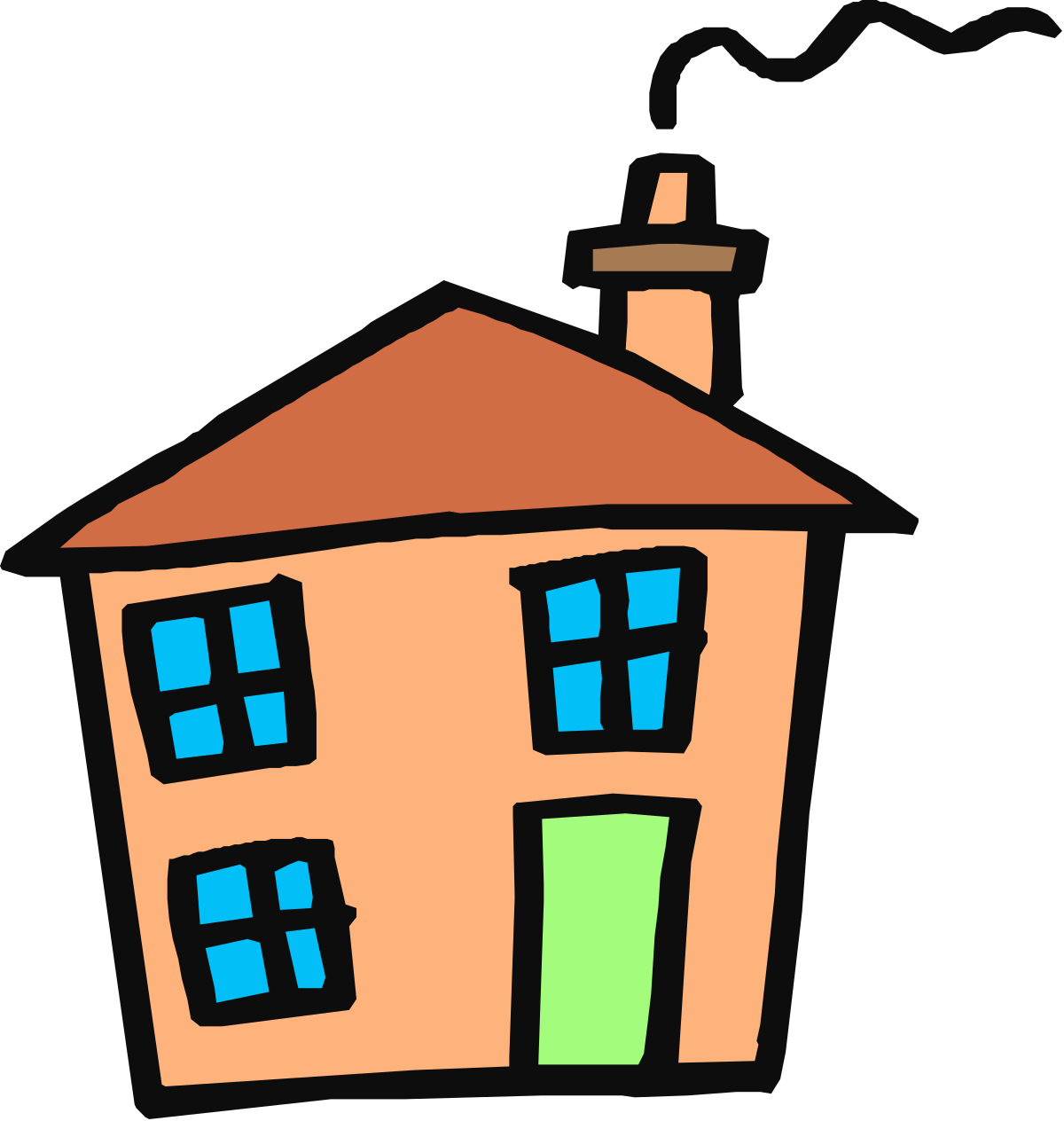 Charming House with Chimney Clipart for Your Creative Projects