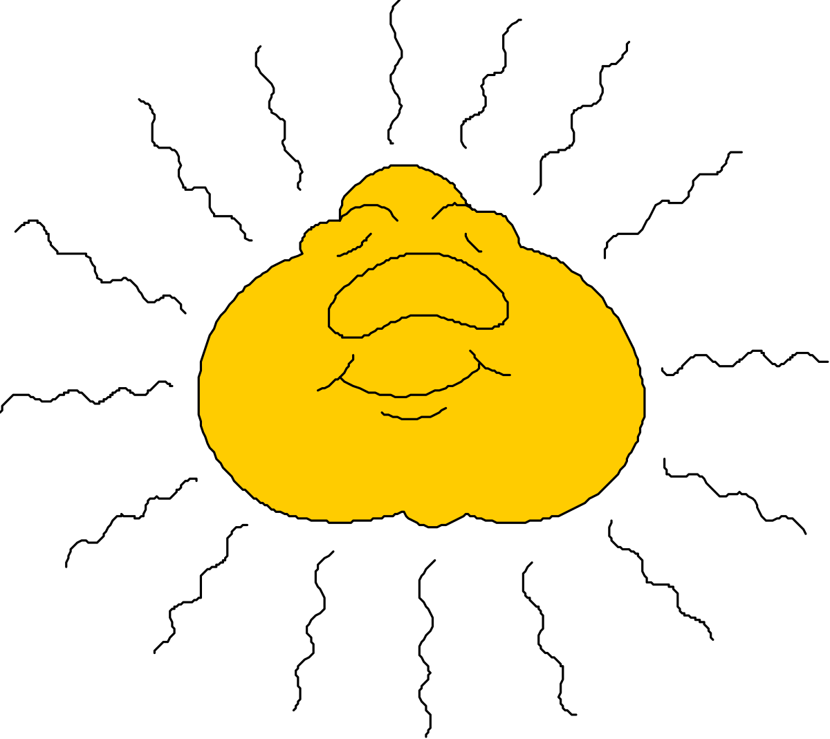 Cheerful Yellow Cloud with Smiley Face Clipart for Brightening Designs