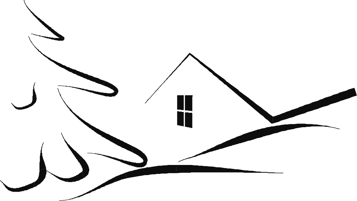 a black and white image of a house clip art png transparent House Clipart: Elegant Black and White Design for Versatile Use