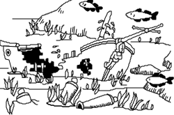 Black and White Man with Gun Clipart  Striking Visual for Action Themes