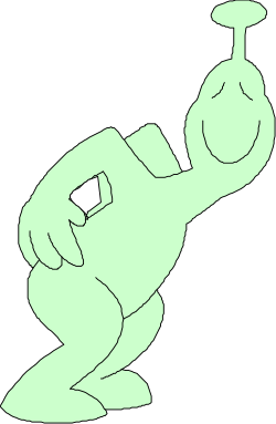 Green Cartoon Character with White Face and Arms - Fun Clipart Design