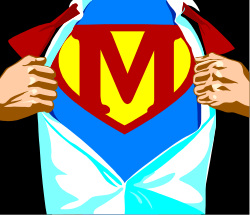 Superman Logo Clipart Featuring Bold Letter M