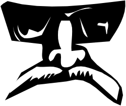 Bearded Man Silhouette Clipart - Black and White Design for Various Uses