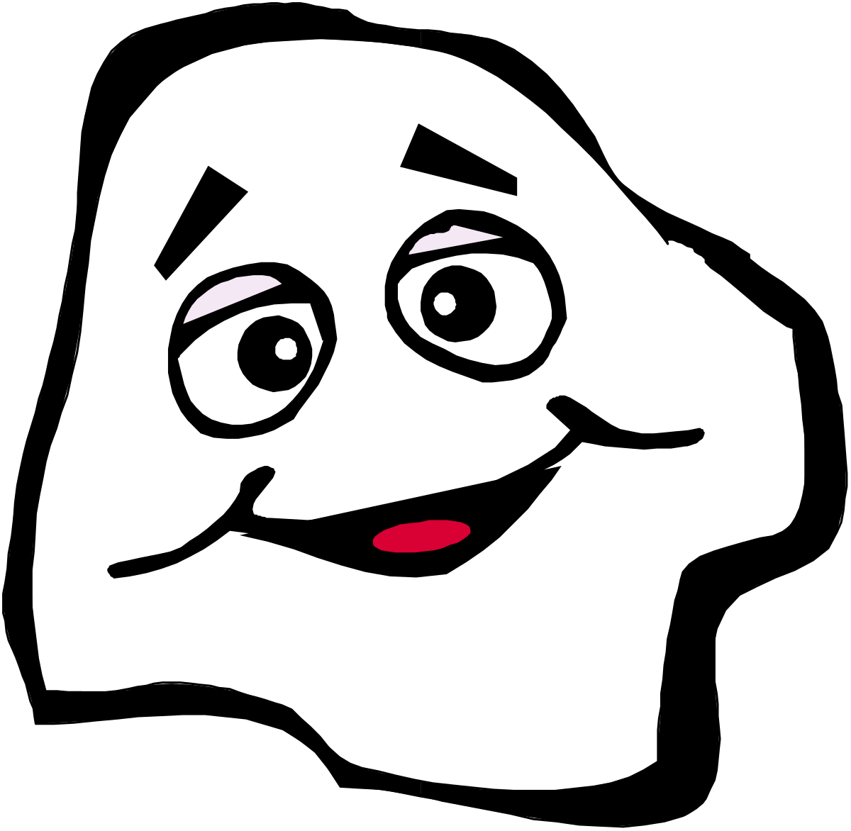 Face and Eyes Clipart on Black Background - Bold Visuals for Diverse Uses