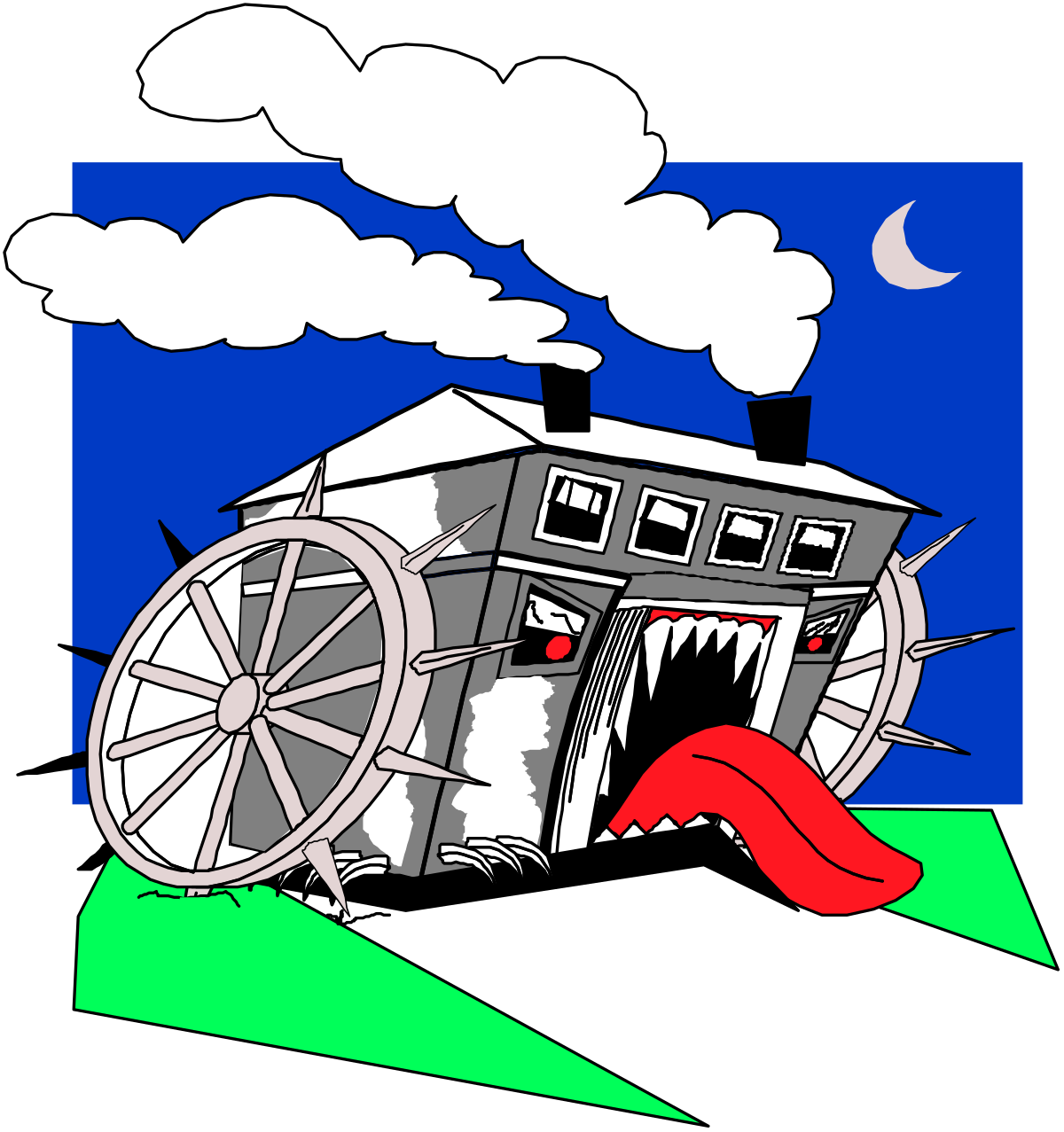 House with Red Carpet Clipart - Charming Home Scene