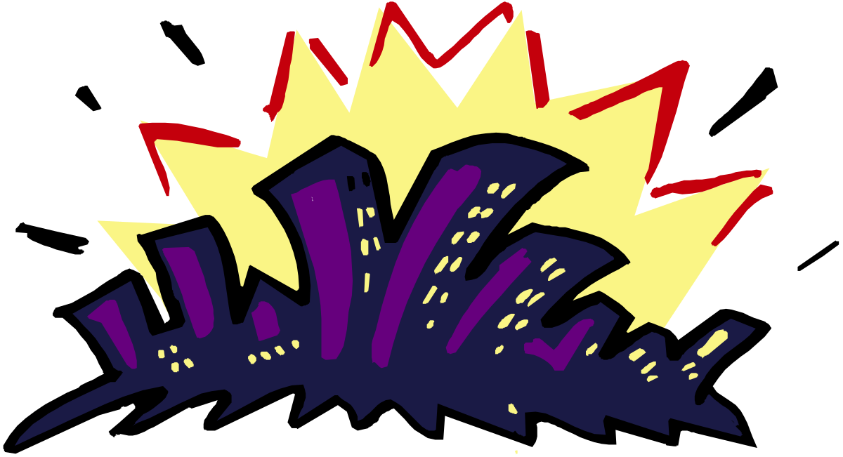 a cartoon style explosion with a black background clip art png transparent Cartoon Explosion on Black Background - Dynamic Clipart
