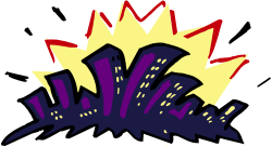 Cartoon Explosion on Black Background - Dynamic Clipart