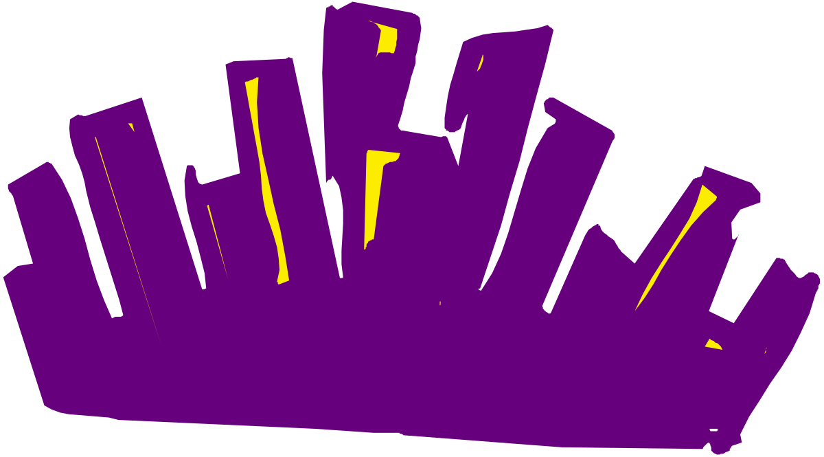 Purple and Yellow Logo on White Background Clipart