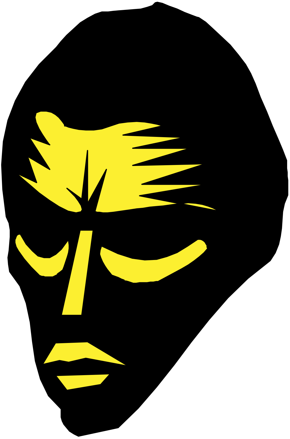 Yellow Face Clipart on a Black Background - Fun and Playful Designs