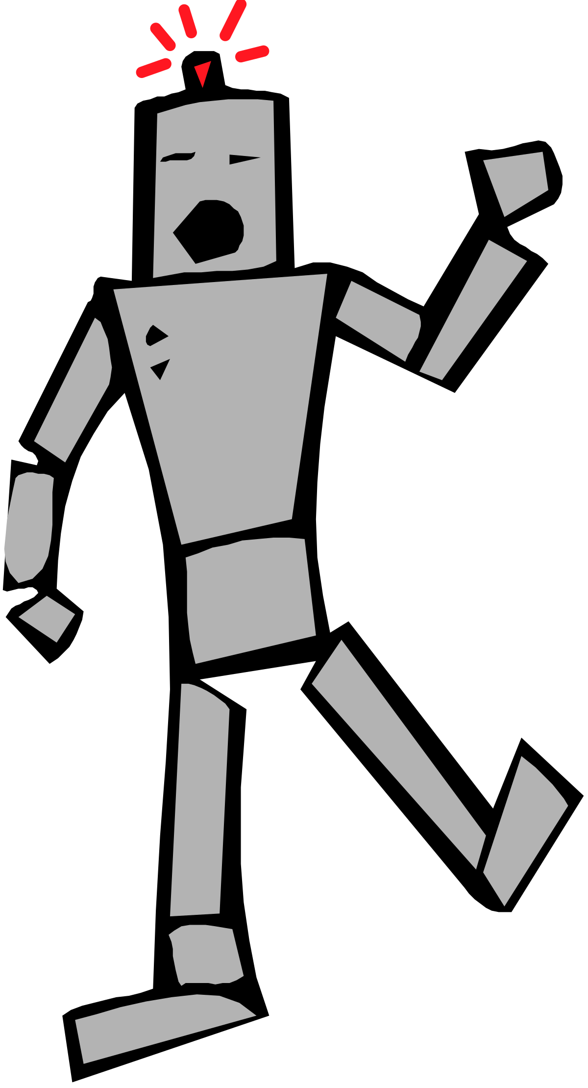 Robot Clipart with Red Light: Futuristic and Playful Character