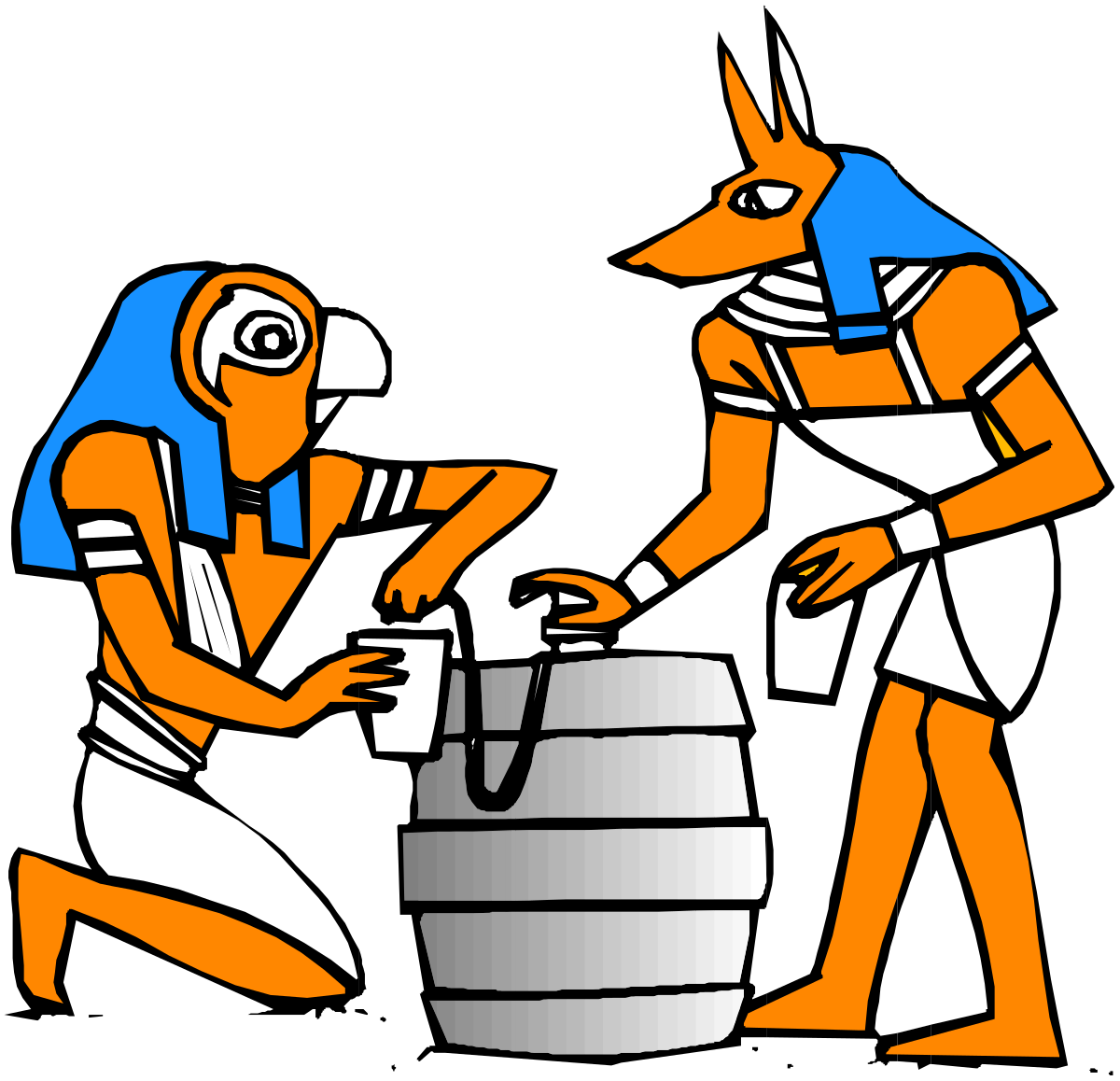 Ancient Men Pouring Water Clipart for Creative Projects