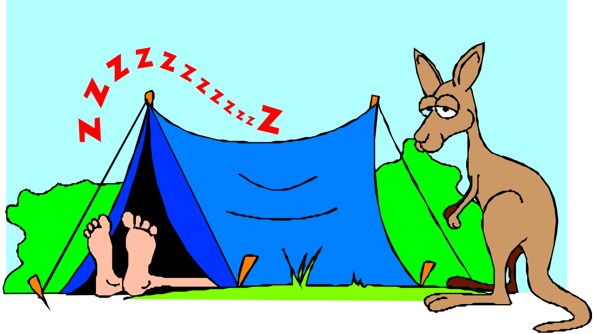 Kangaroo Clipart: Playful Kangaroos in a Tent Scene
