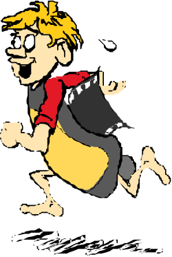 Cartoon Character Running in Red Shirt Clipart Collection