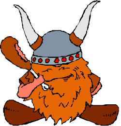 Cartoon Viking Clipart with Beard and Helmet - Fun & Playful Graphics