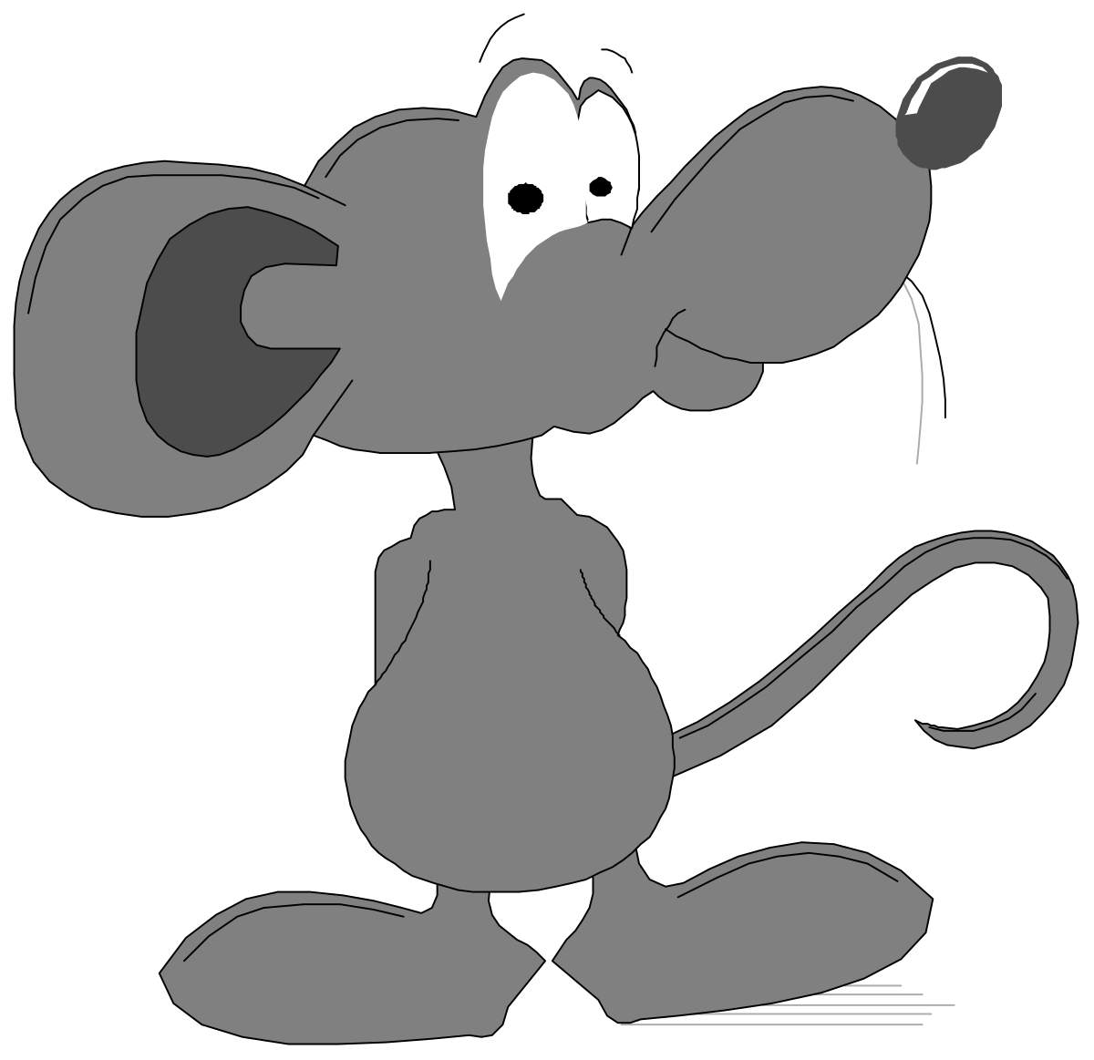 Cartoon Mouse Clipart with Big Nose - Fun and Playful Illustration