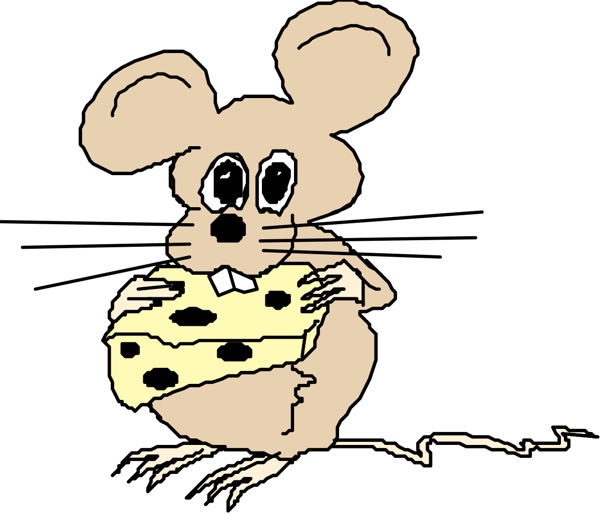 Mouse Holding Cheese Clipart - Adorable Cartoon Style Graphics