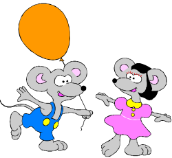 Cartoon Mice with Balloons: Fun and Playful Clipart