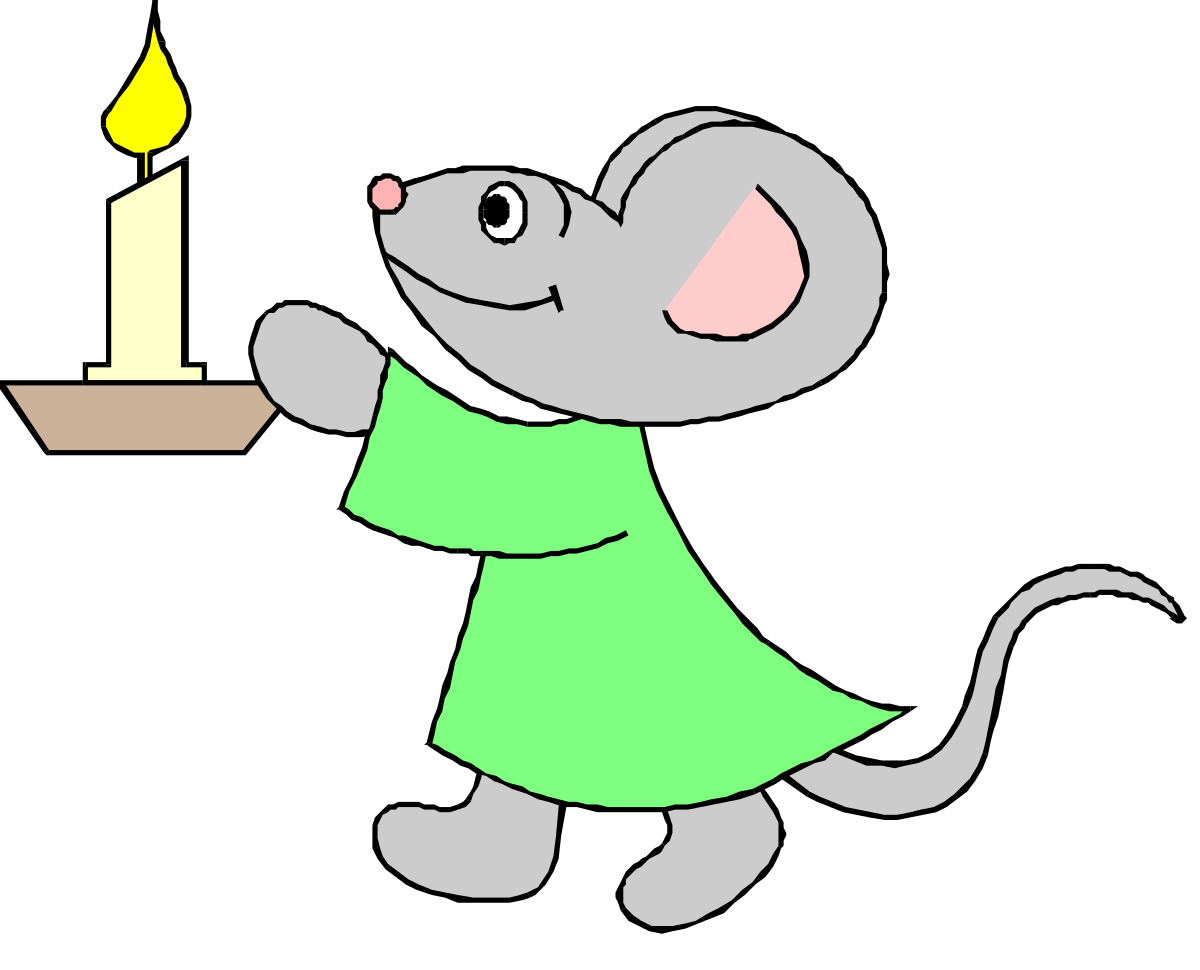 Mouse Holding Candle Clipart - Unique SVG Design for Creative Projects