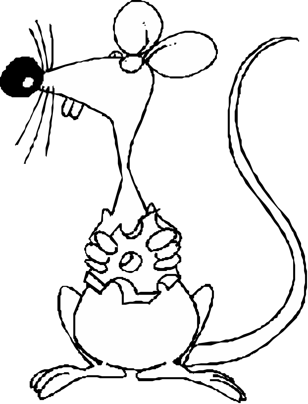 White Mouse Silhouette with Another Mouse on Its Back Clipart