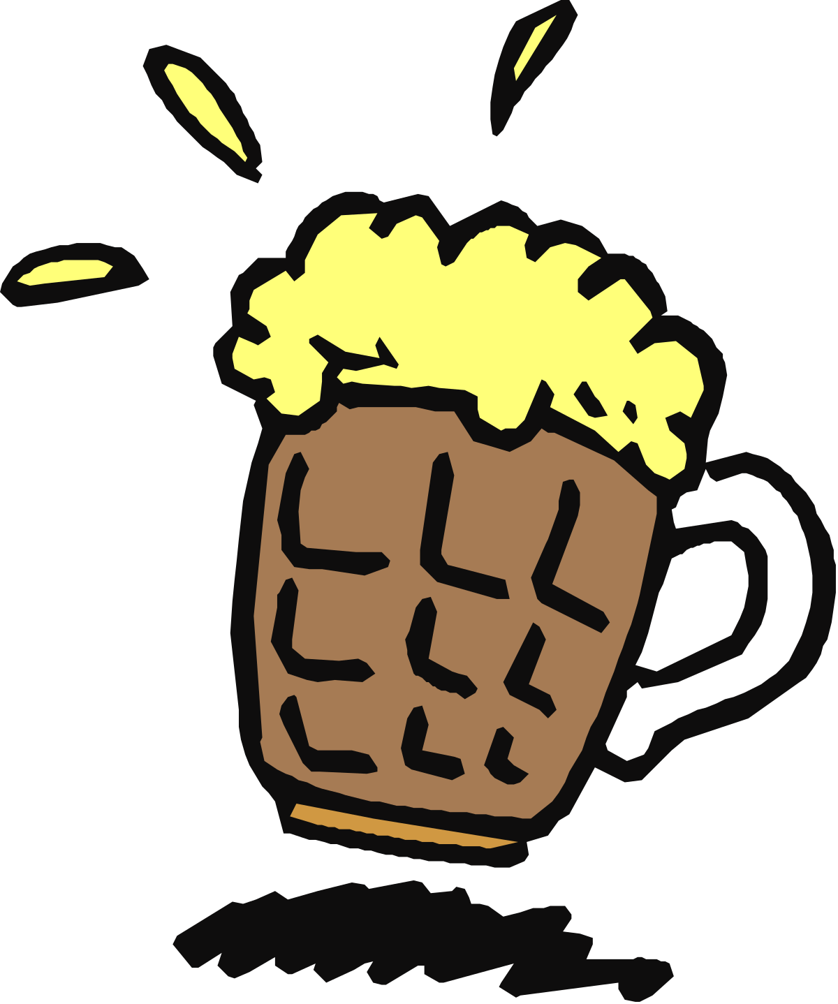 Coffee Cup Clipart: Vibrant Yellow Liquid Delight