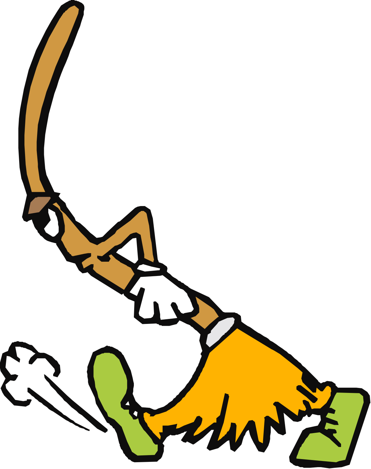 Cartoon Dog with Green Nose and White Collar - Adorable Clipart for All Projects