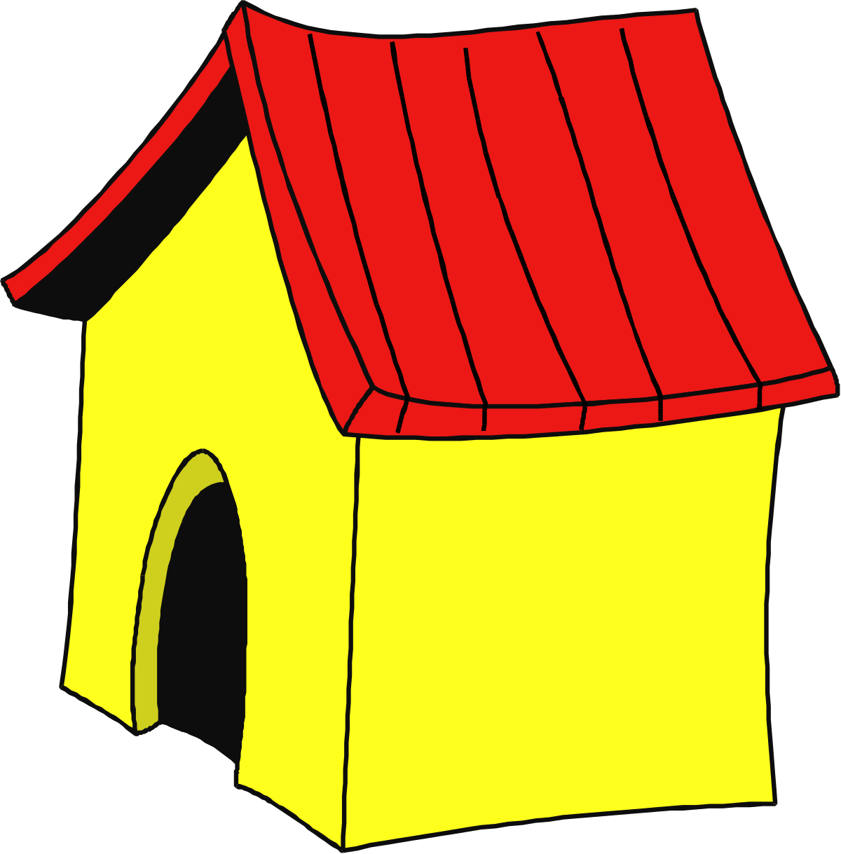 a yellow dog house with red roof clip art png transparent Yellow Dog House with Red Roof - Charming Clipart for Pet Lovers