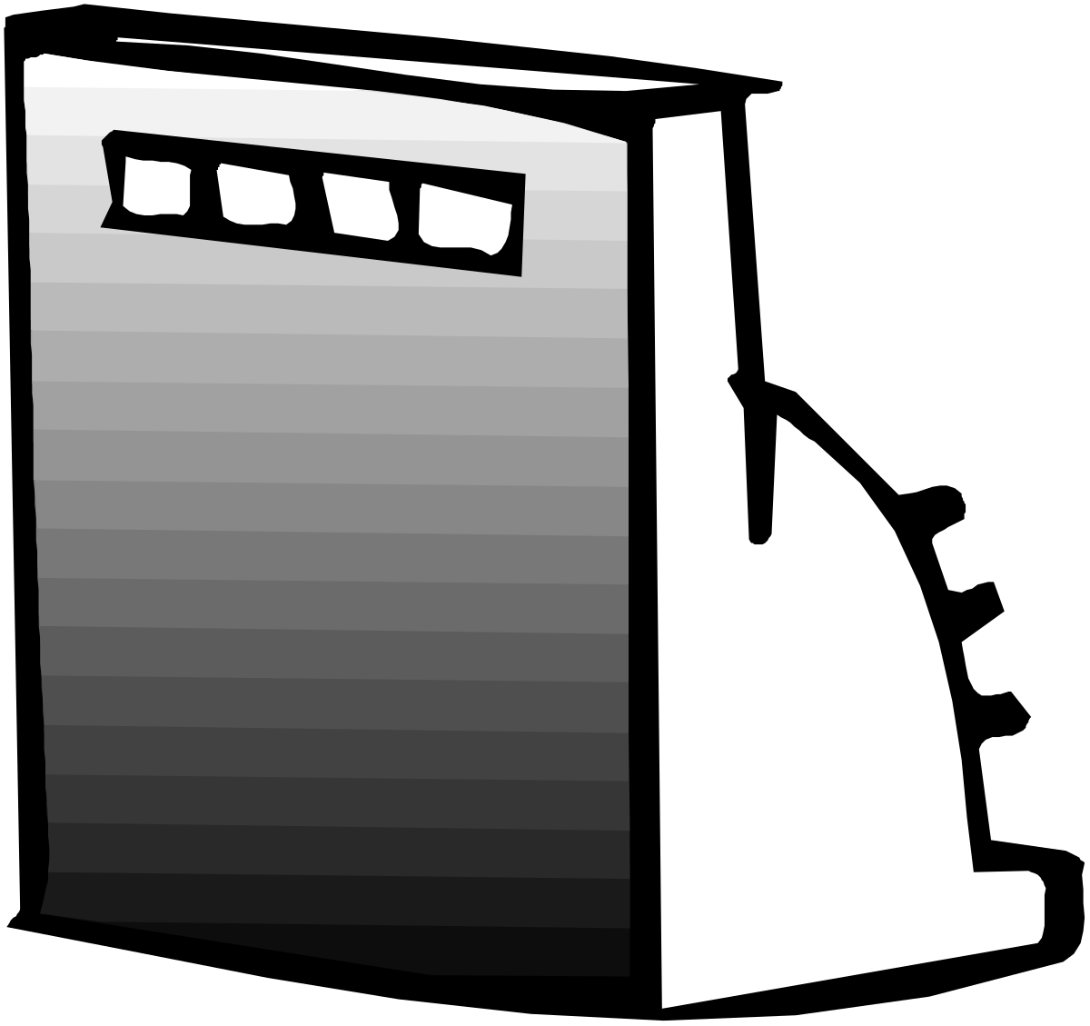 Gas Pump Clipart: Black and White Silhouette for Creative Projects