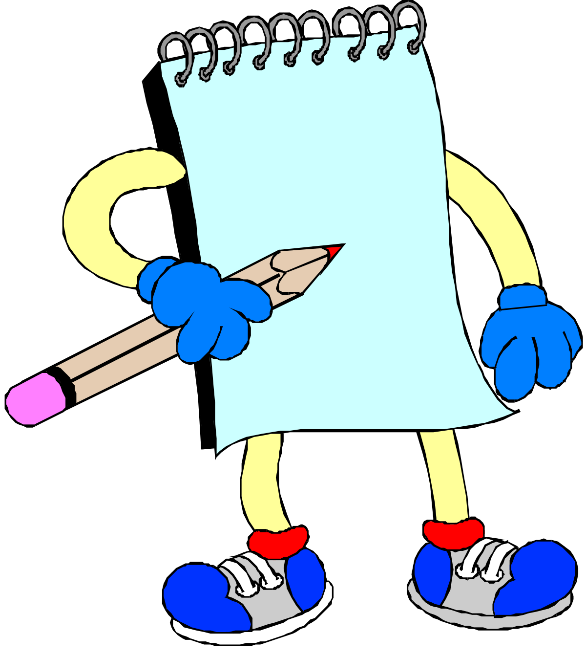 Cartoon Character Holding Pencil - Fun Clipart for Creative Projects