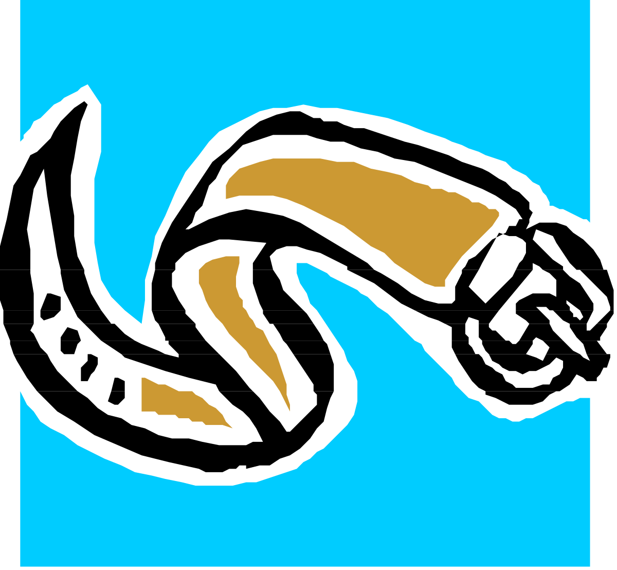 Black and Gold Logo Clipart on Blue Background