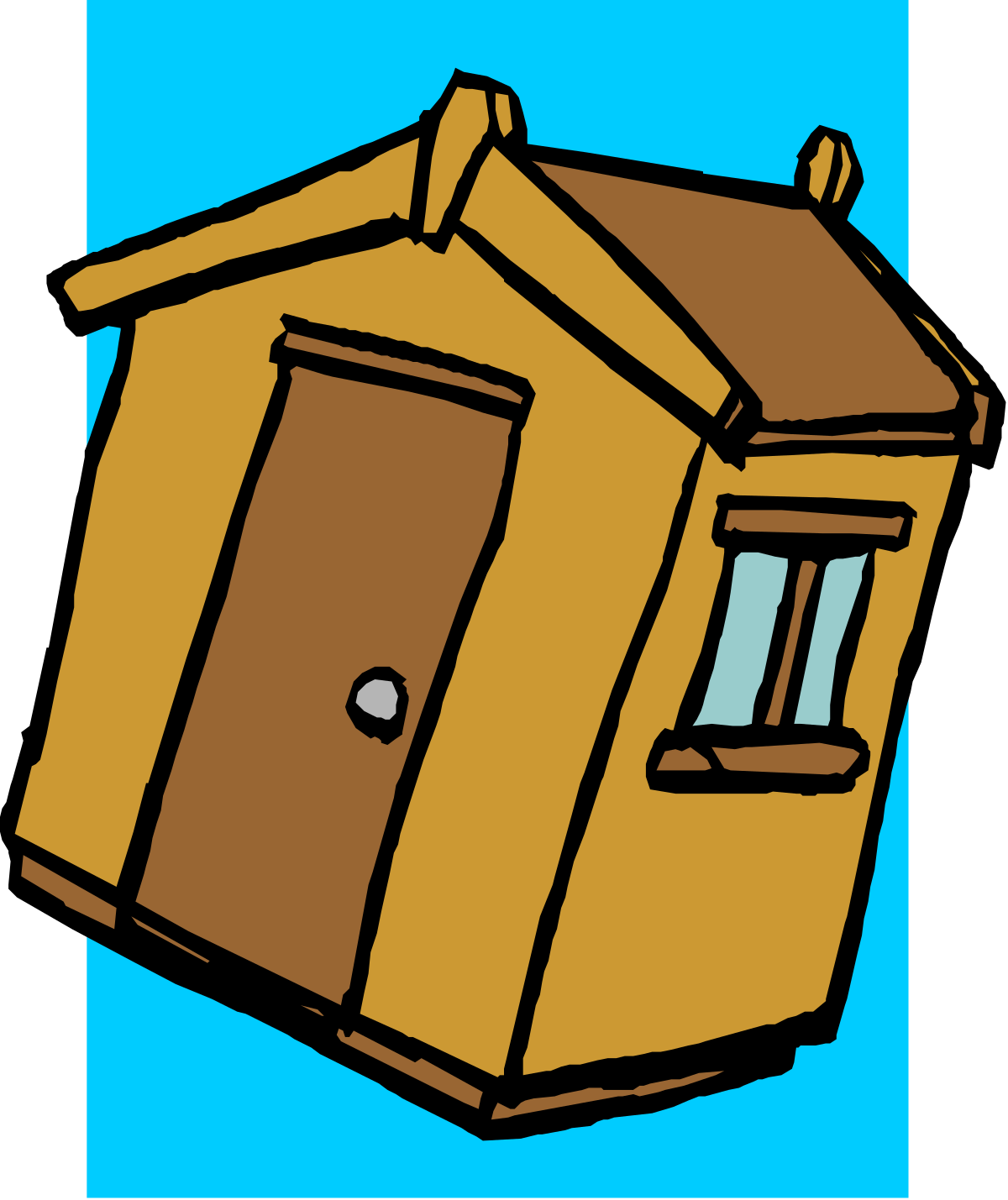 a brown house with a blue background clip art png transparent Brown House Clipart with Blue Background – Perfect for Your Projects