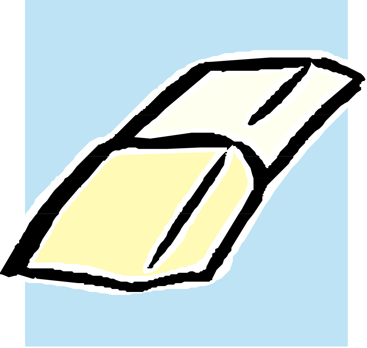 Black and White Bird on Blue Background Clipart