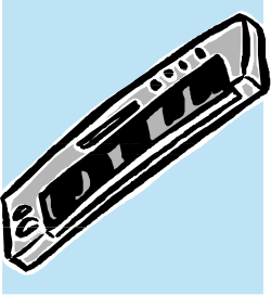 Harmonica Logo Clipart - Black and White Design