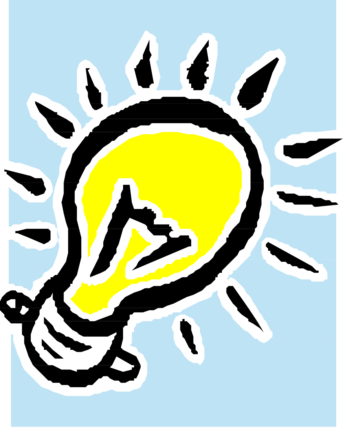 a black and yellow sun with a person on it clip art png transparent Black and Yellow Sun with Person Clipart - Vibrant Design for Your Projects