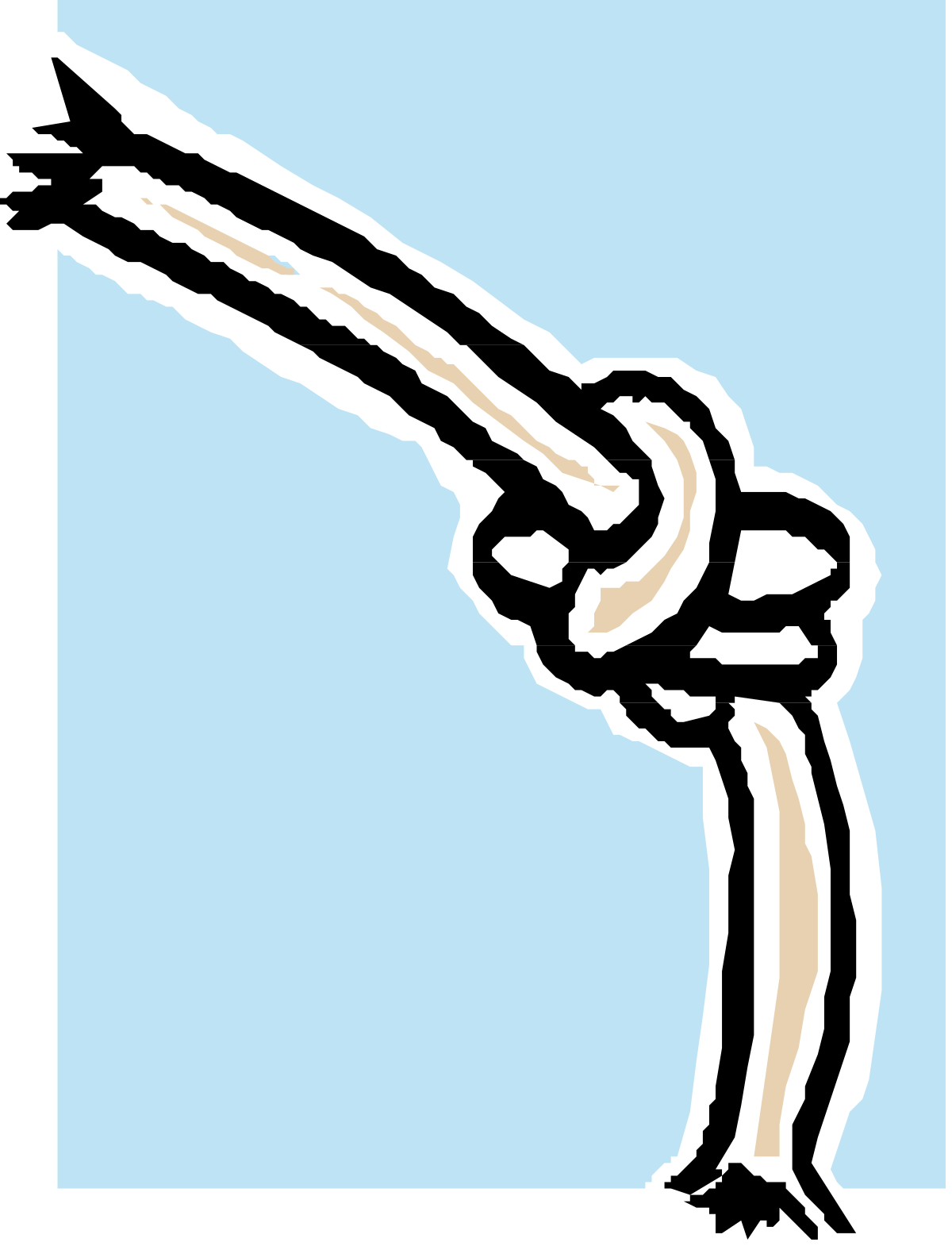 Handstand Pose on Blue Background Clipart