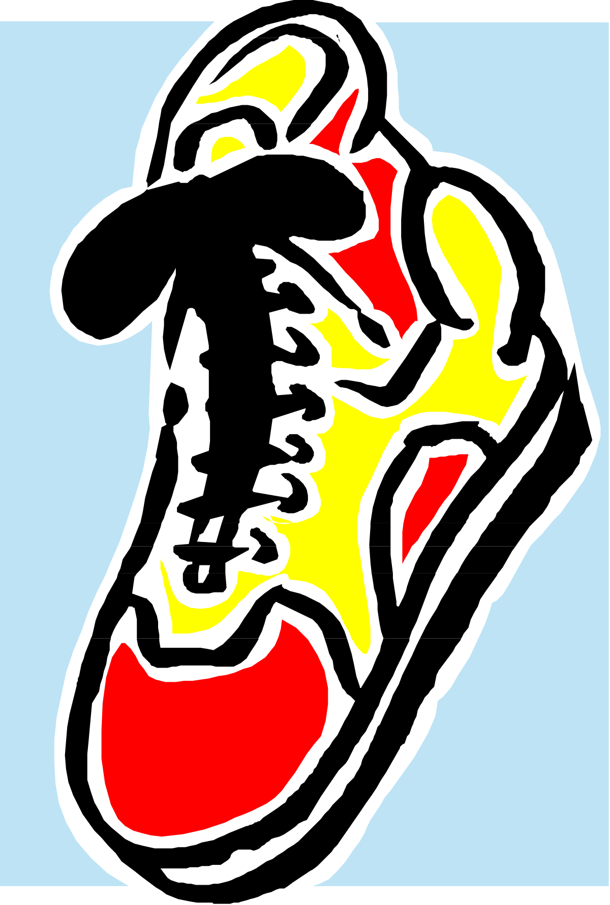 Black and Yellow Silhouette of a Man - Dynamic Clipart for Various Uses