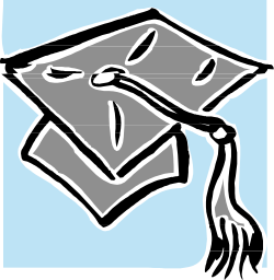 Black and White Graduation Cap Clipart for Celebratory Designs
