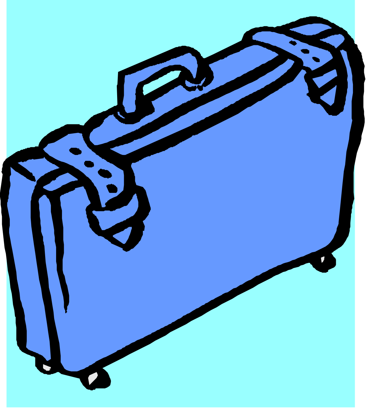 Blue Suitcase with Handle Clipart - Perfect for Travel Themes