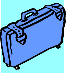 Blue Suitcase with Handle Clipart - Perfect for Travel Themes