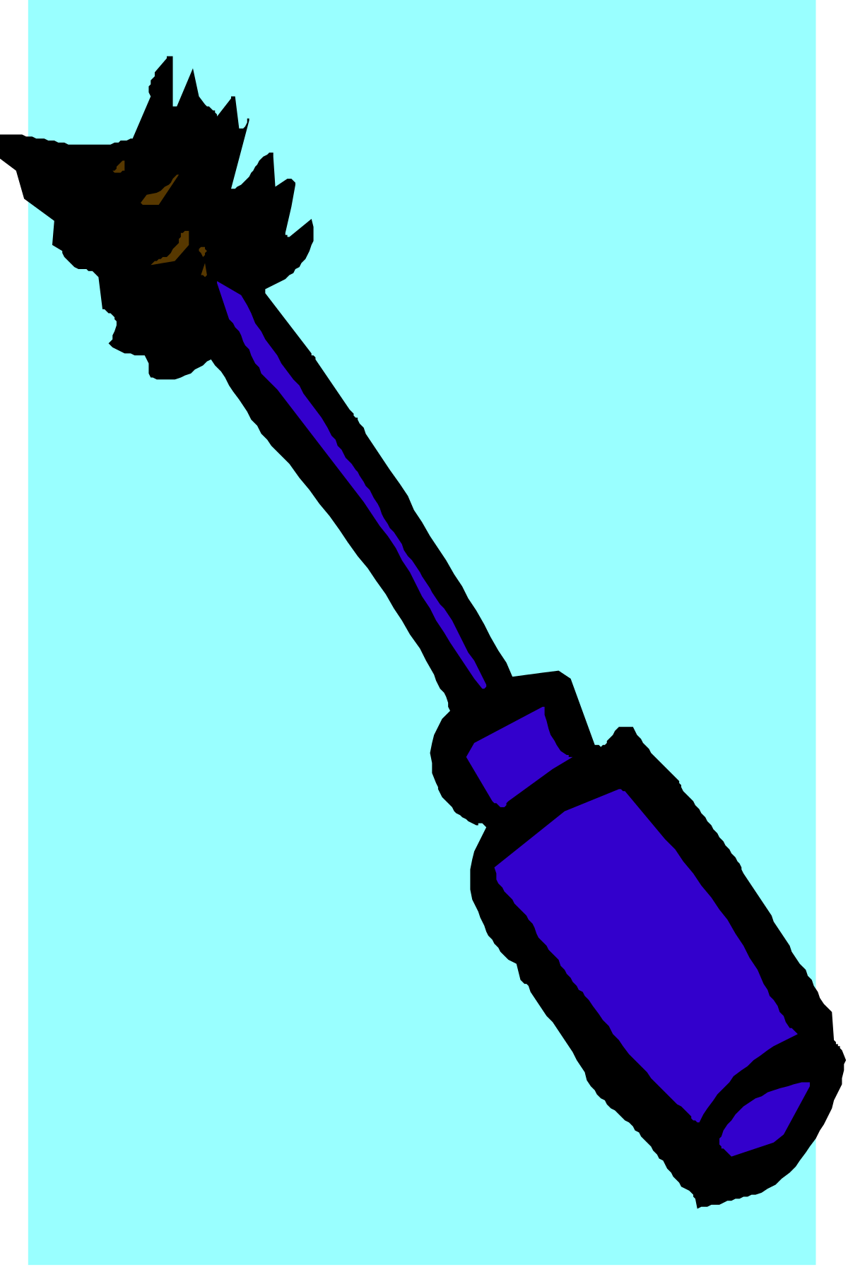 Blue Toothbrush Clipart with Bristles - Perfect for Health and Hygiene Themes