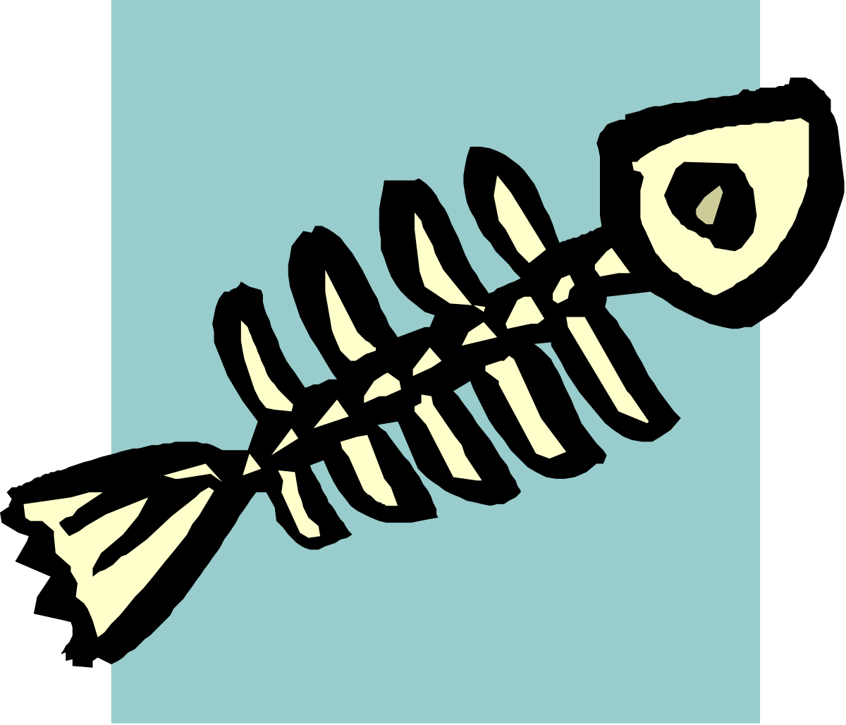 Fish Skeleton Clipart with Tail - Unique and Versatile Designs