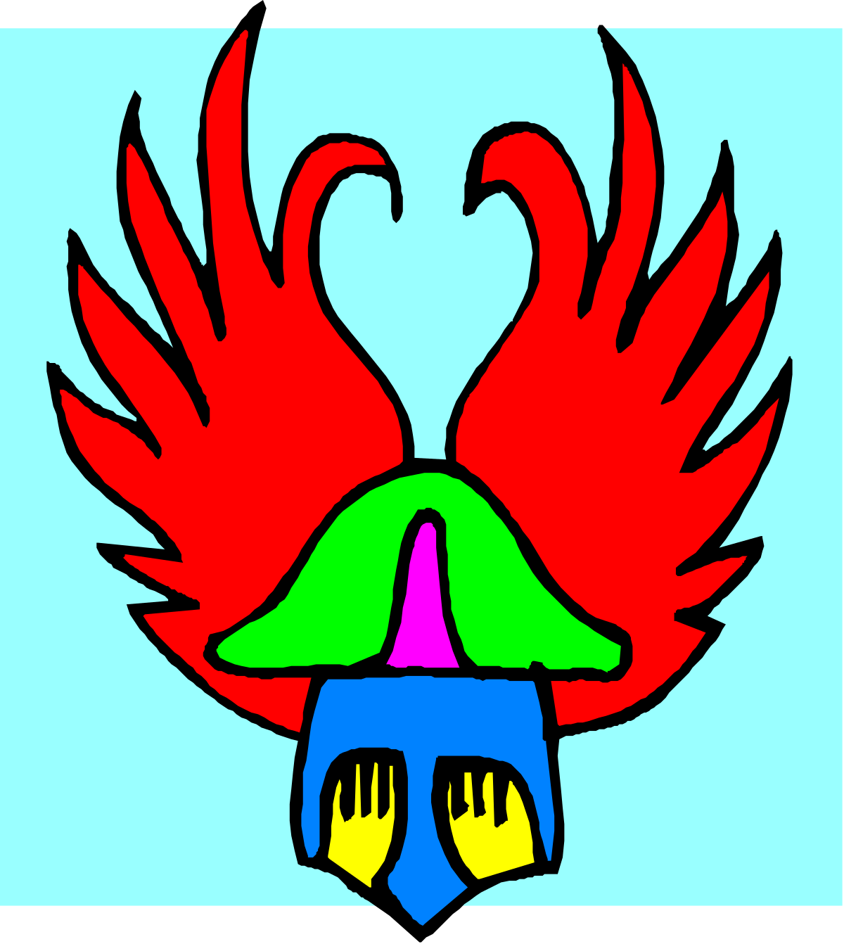 Red and Green Bird Clipart with Vibrant Wings