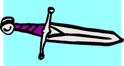Sword with Purple and Black Stripes - Bold Clipart for Creative Projects