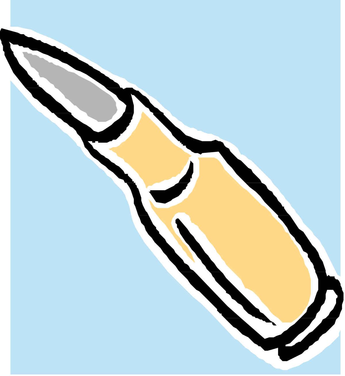 Black and Yellow Knife with White Handle Clipart