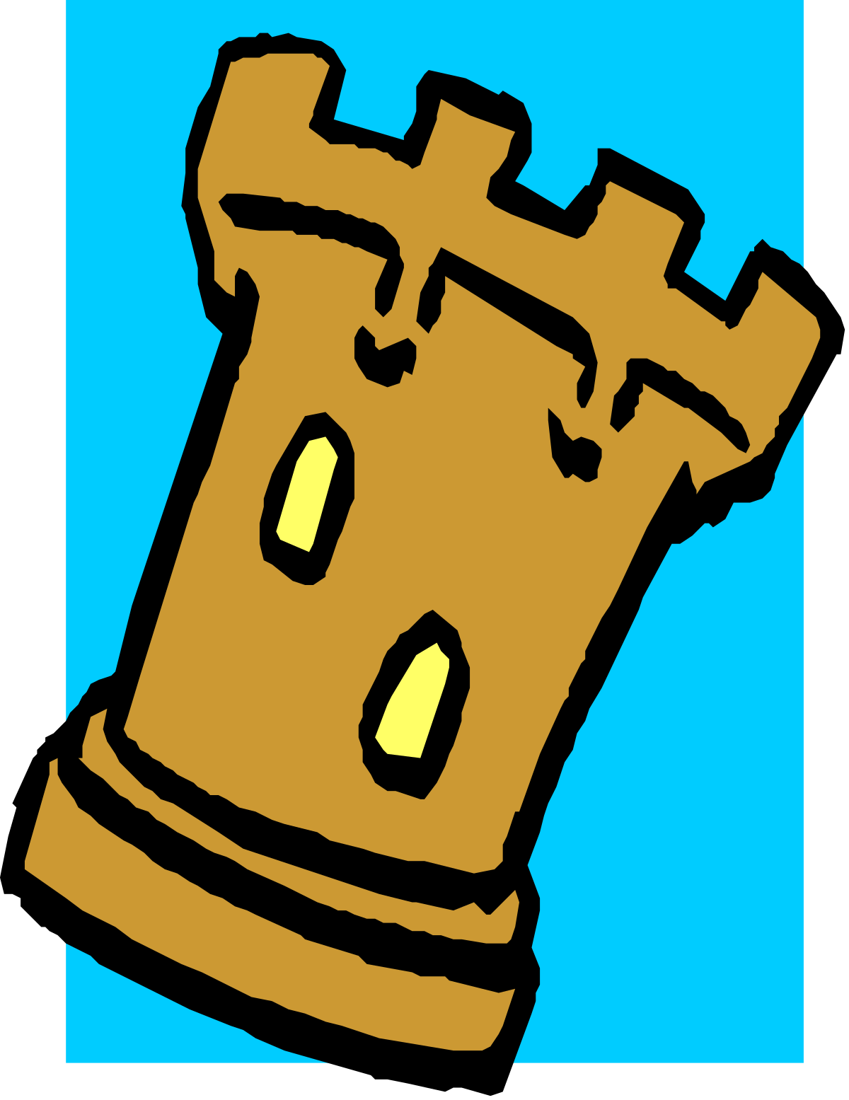 Brown Castle with Blue Background - Stunning Clipart for Your Projects