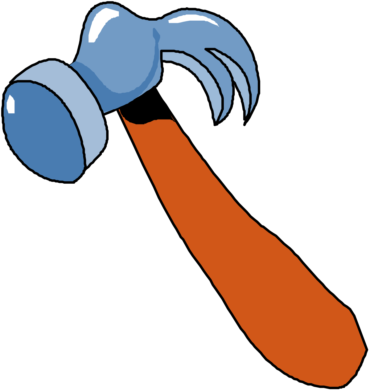 Blue and Orange Tie with Red Clip - Stylish Clipart for Fashion