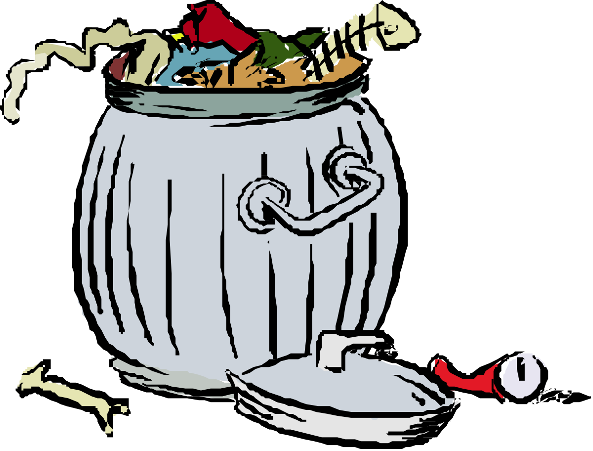 a trash can with a lot of trash clip art png transparent Trash Can Overflowing with Litter Clipart for Creative Projects